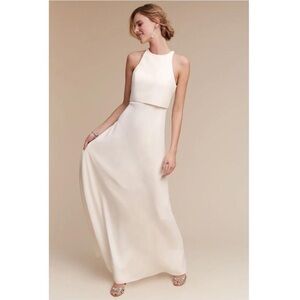NWOT BHLDN Jill Stuart Iva Crepe Maxi/Wedding Gown size 0 in Ivory NEVER WORN